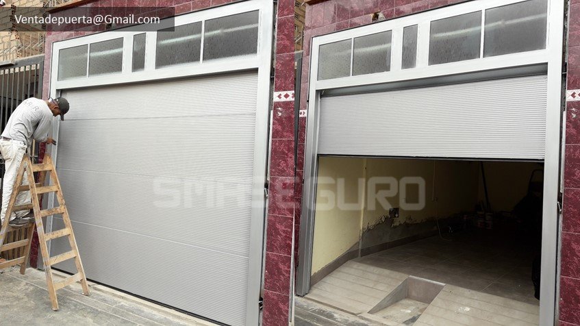 instalación de puerta seccional color aluminio (al 961171210) san isidro