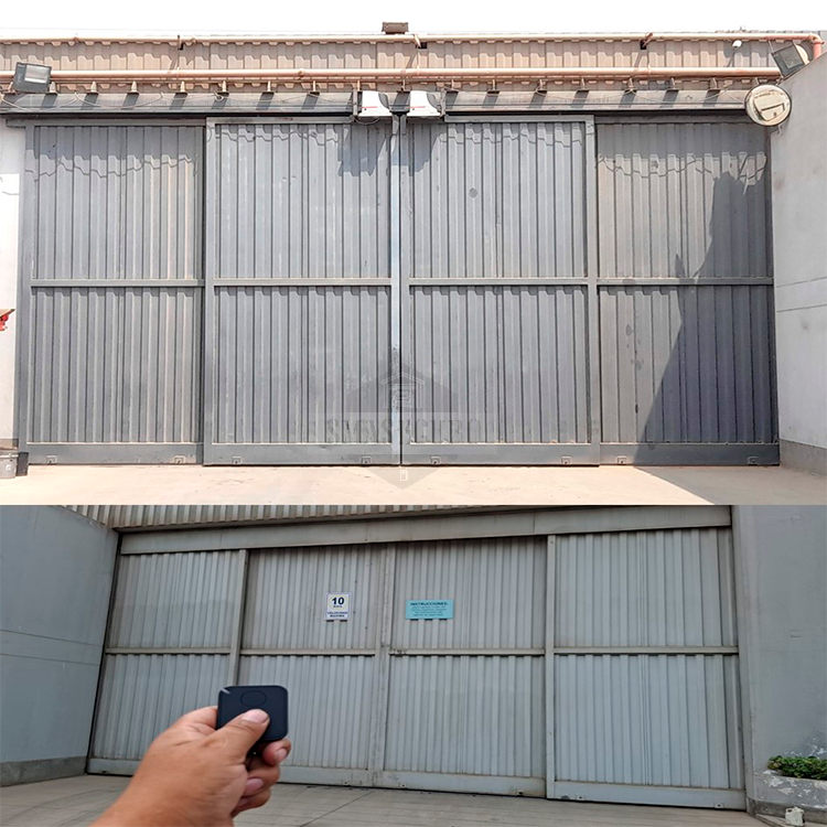porton telescopico de 2 hojas automatico
